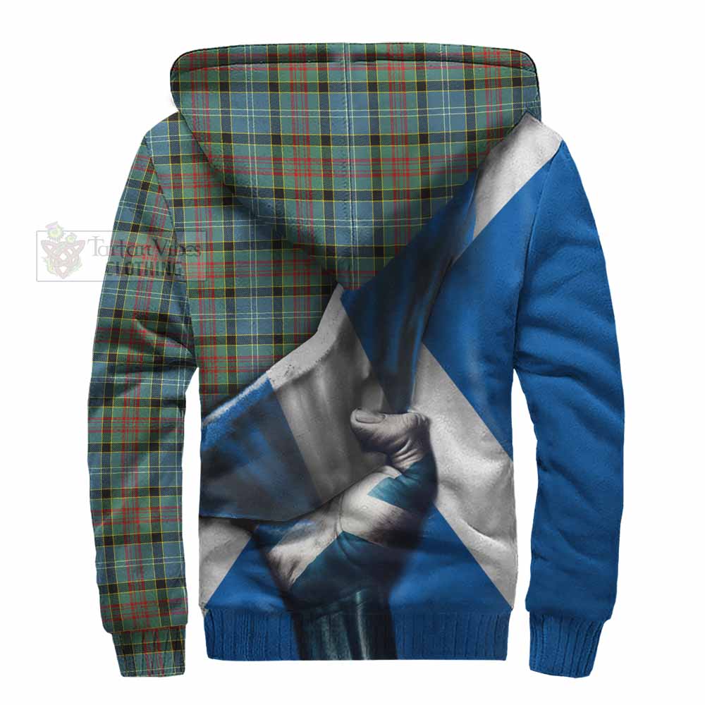 Tartan Vibes Clothing Paisley Tartan Sherpa Hoodie with Family Crest Scotland Patriotic Style