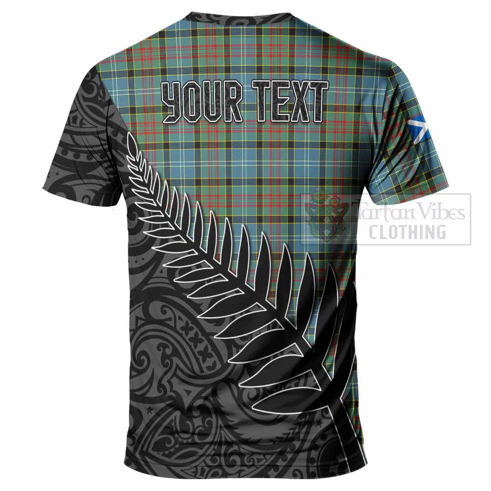 Tartan Vibes Clothing Paisley Crest Tartan T-Shirt with New Zealand Silver Fern Half Style