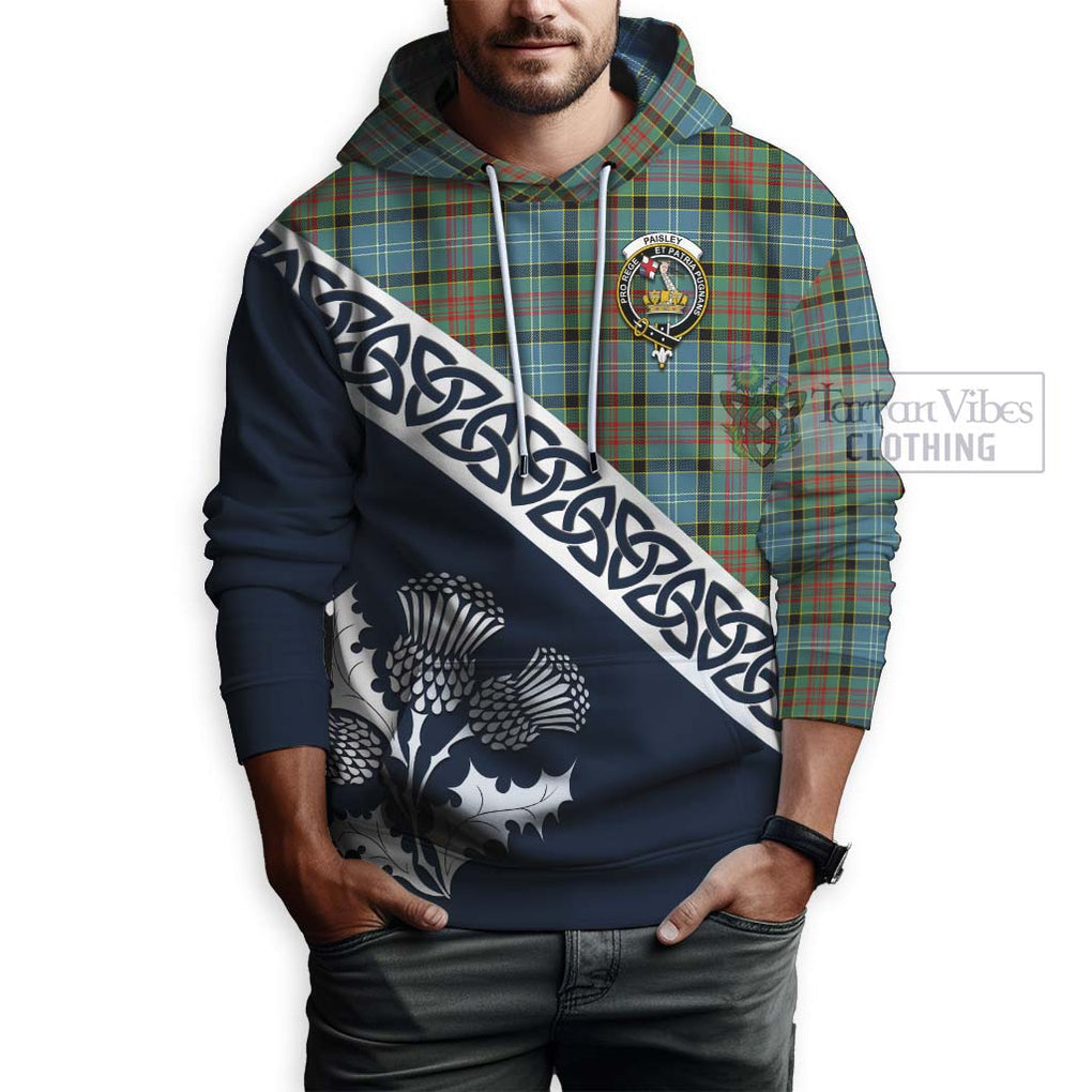 Tartan Vibes Clothing Paisley Tartan Hoodie Featuring Thistle and Scotland Map