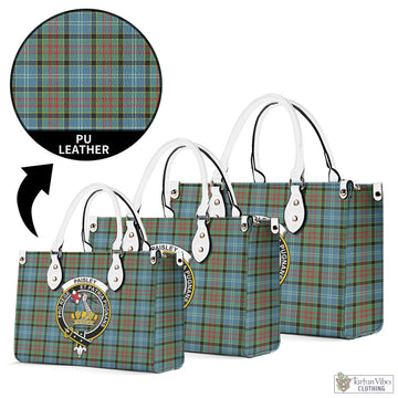 Paisley Tartan Luxury Leather Handbags with Family Crest