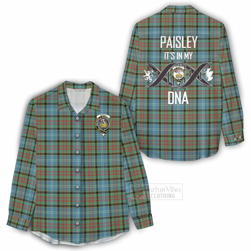 Tartan Vibes Clothing Paisley Tartan Women's Casual Shirt with Family Crest DNA In Me Style