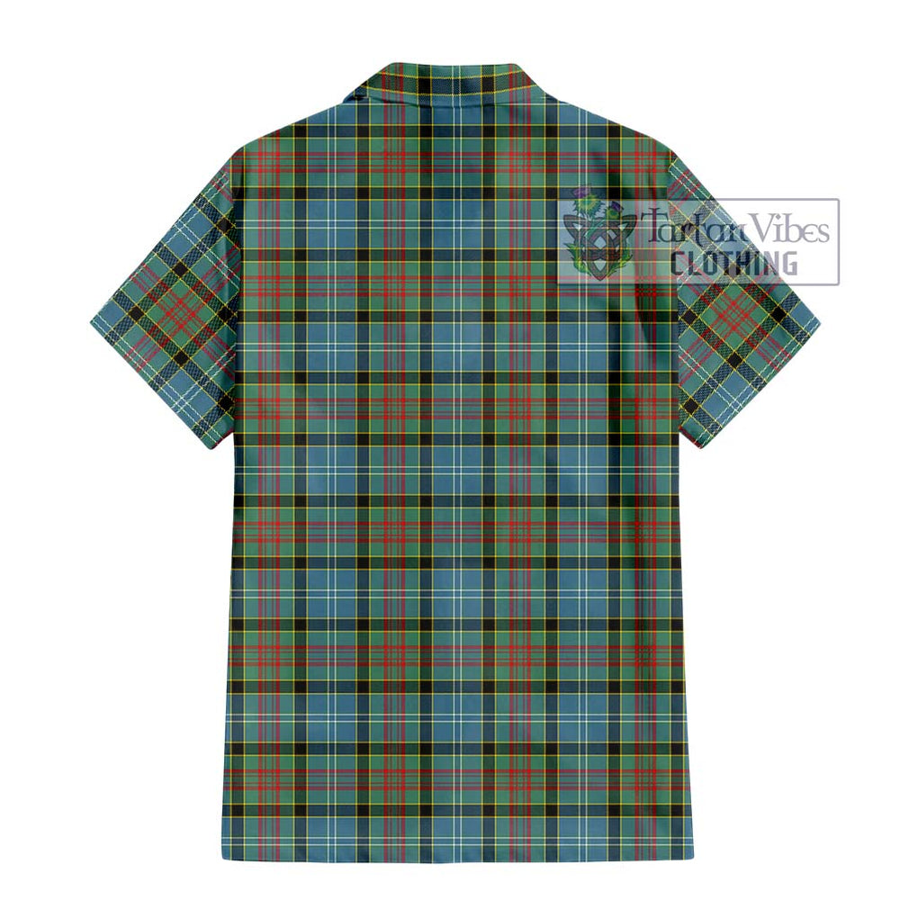 Paisley Tartan Short Sleeve Button Shirt with Family Crest DNA In Me Style - Tartanvibesclothing Shop