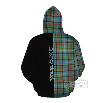 Paisley Tartan Cotton Hoodie with Family Crest and Half Of Me Style