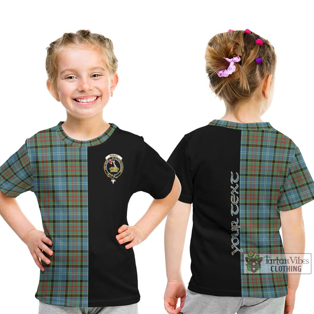 Paisley Tartan Kid T-Shirt with Family Crest and Half Of Me Style - Tartanvibesclothing Shop