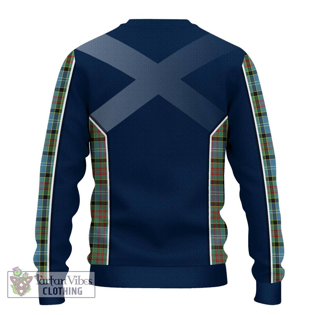 Paisley Tartan Knitted Sweater with Family Crest and Lion Rampant Vibes Sport Style - Tartan Vibes Clothing