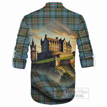 Paisley Tartan Family Crest Ghillie Kilt Shirt with Scottish Ancient Castle Style - Tartan Vibes Clothing