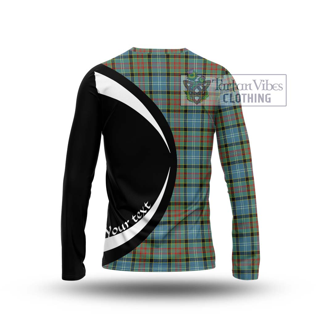 Paisley Tartan Long Sleeve T-Shirt with Family Crest Circle Style - Tartan Vibes Clothing