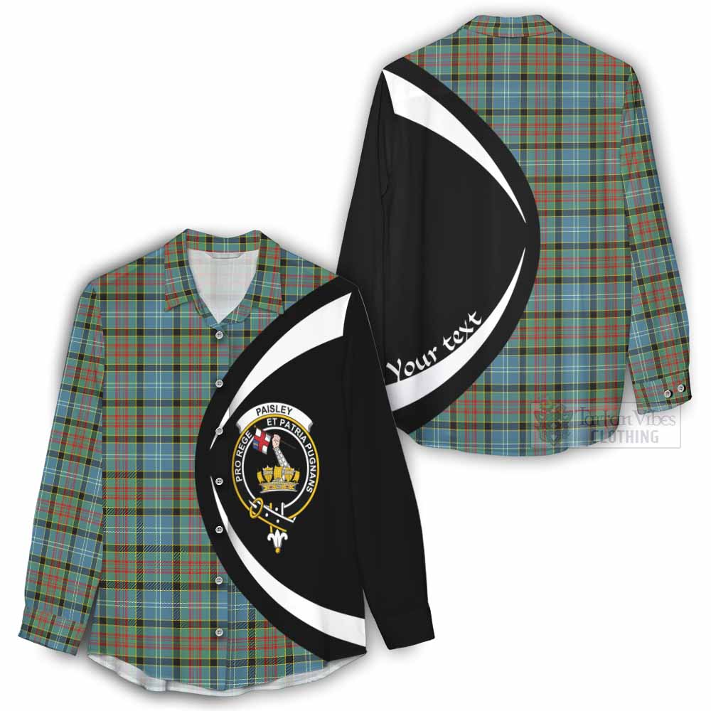 Tartan Vibes Clothing Paisley Tartan Women's Casual Shirt with Family Crest Circle Style