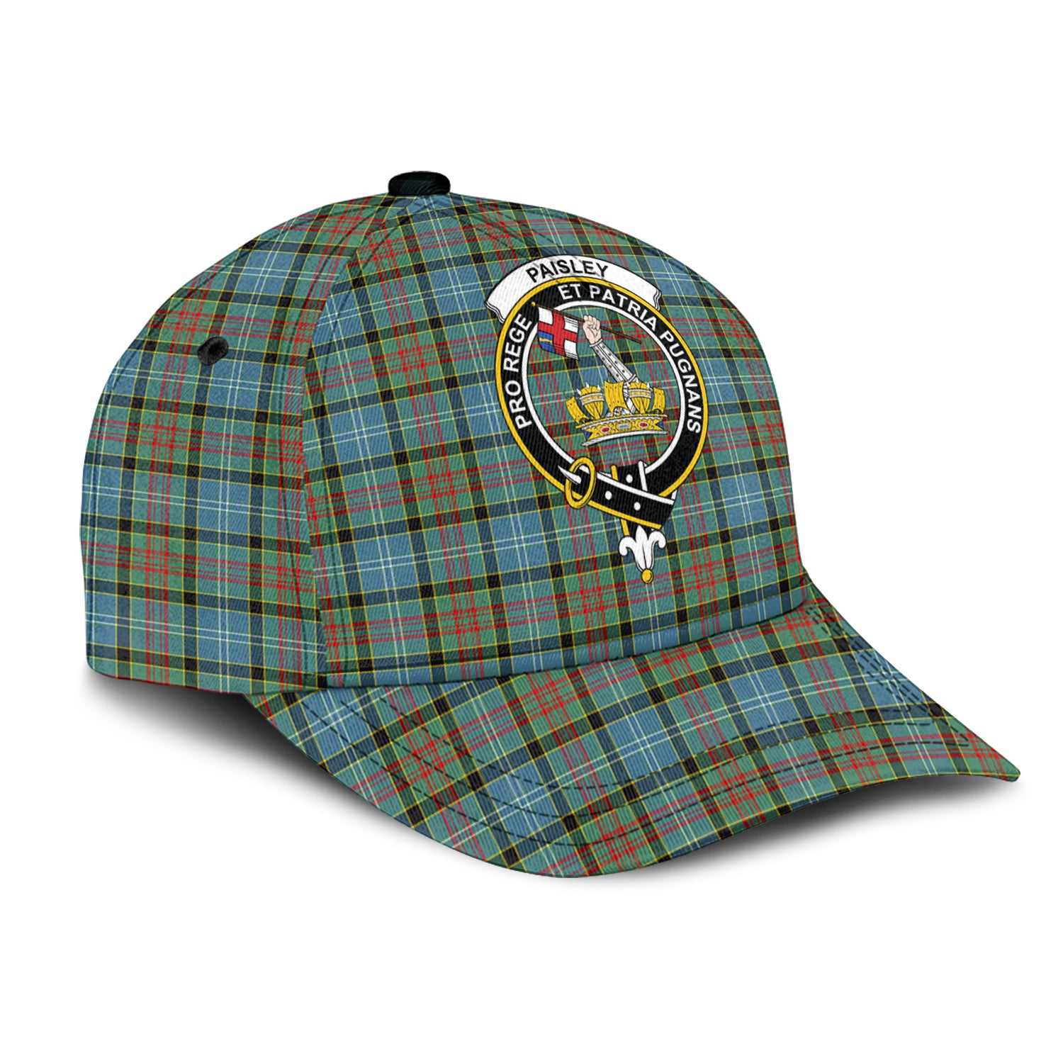 Paisley Tartan Classic Cap with Family Crest - Tartan Vibes Clothing