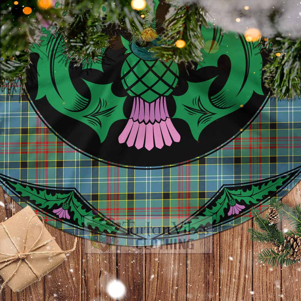 Tartan Vibes Clothing Paisley Tartan Christmas Tree Skirt Scottish Thistle Style