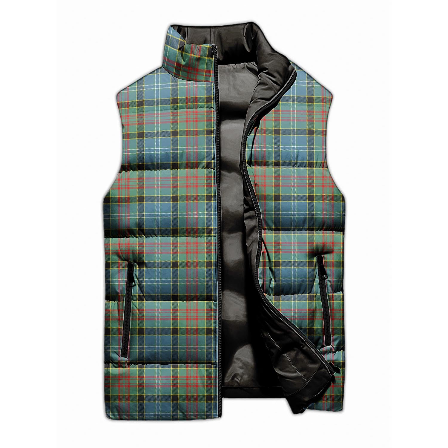 Paisley Tartan Sleeveless Puffer Jacket - Tartanvibesclothing