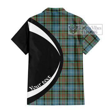 Paisley Tartan Short Sleeve Button Up with Family Crest Circle Style