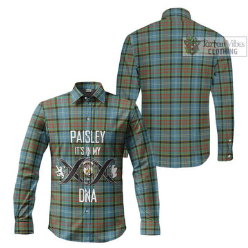 Paisley Tartan Long Sleeve Button Shirt with Family Crest DNA In Me Style