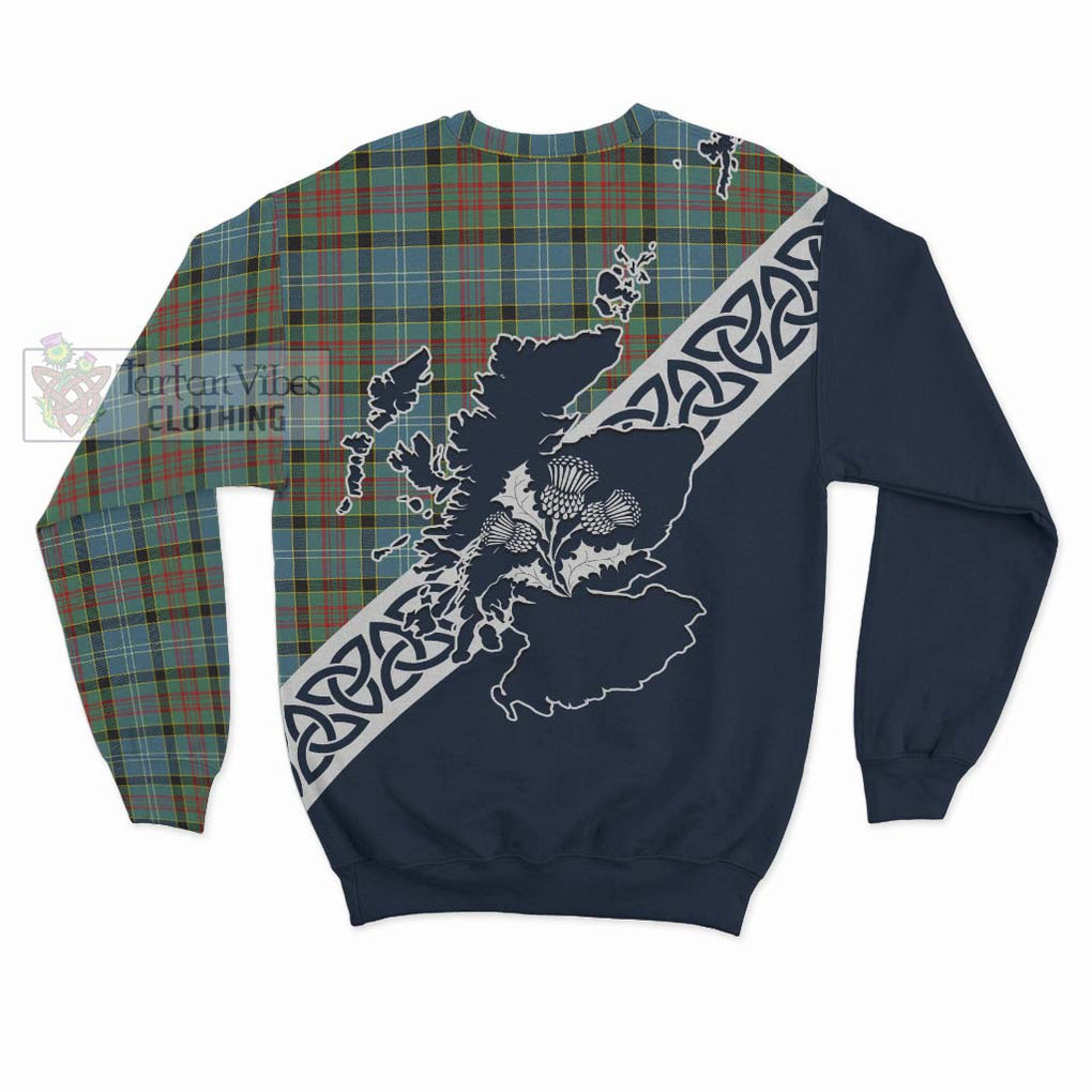 Tartan Vibes Clothing Paisley Tartan Sweatshirt Featuring Thistle and Scotland Map