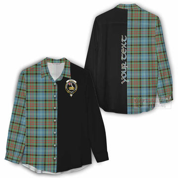 Paisley Tartan Women's Casual Shirt with Family Crest and Half Of Me Style