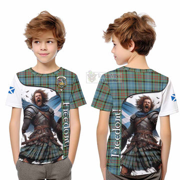 Paisley Crest Tartan Kid T-Shirt Inspired by the Freedom of Scottish Warrior