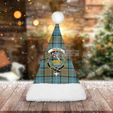 Paisley Tartan Christmas Santa Hats with Family Crest