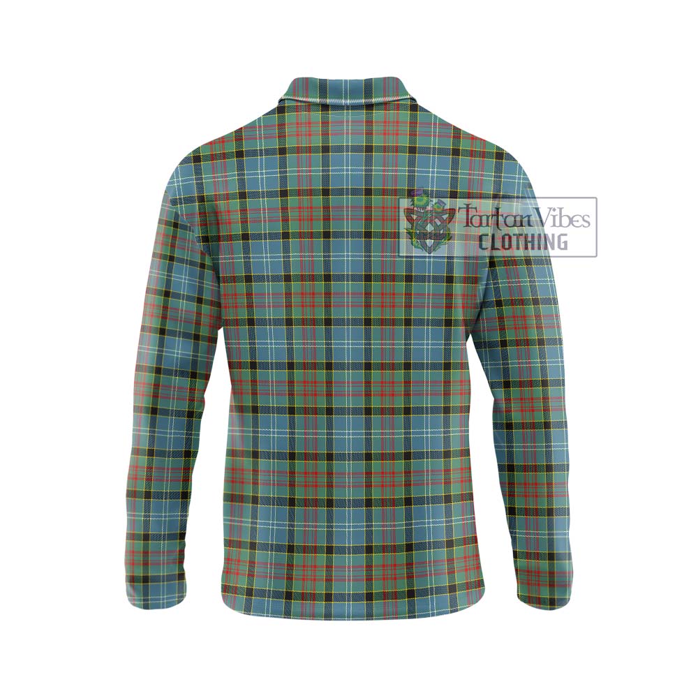 Paisley Tartan Long Sleeve Polo Shirt with Family Crest DNA In Me Style - Tartanvibesclothing Shop