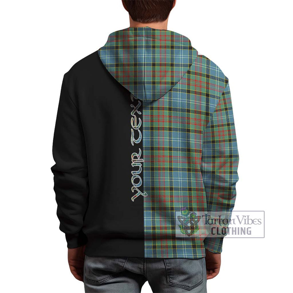 Paisley Tartan Hoodie with Family Crest and Half Of Me Style - Tartanvibesclothing Shop