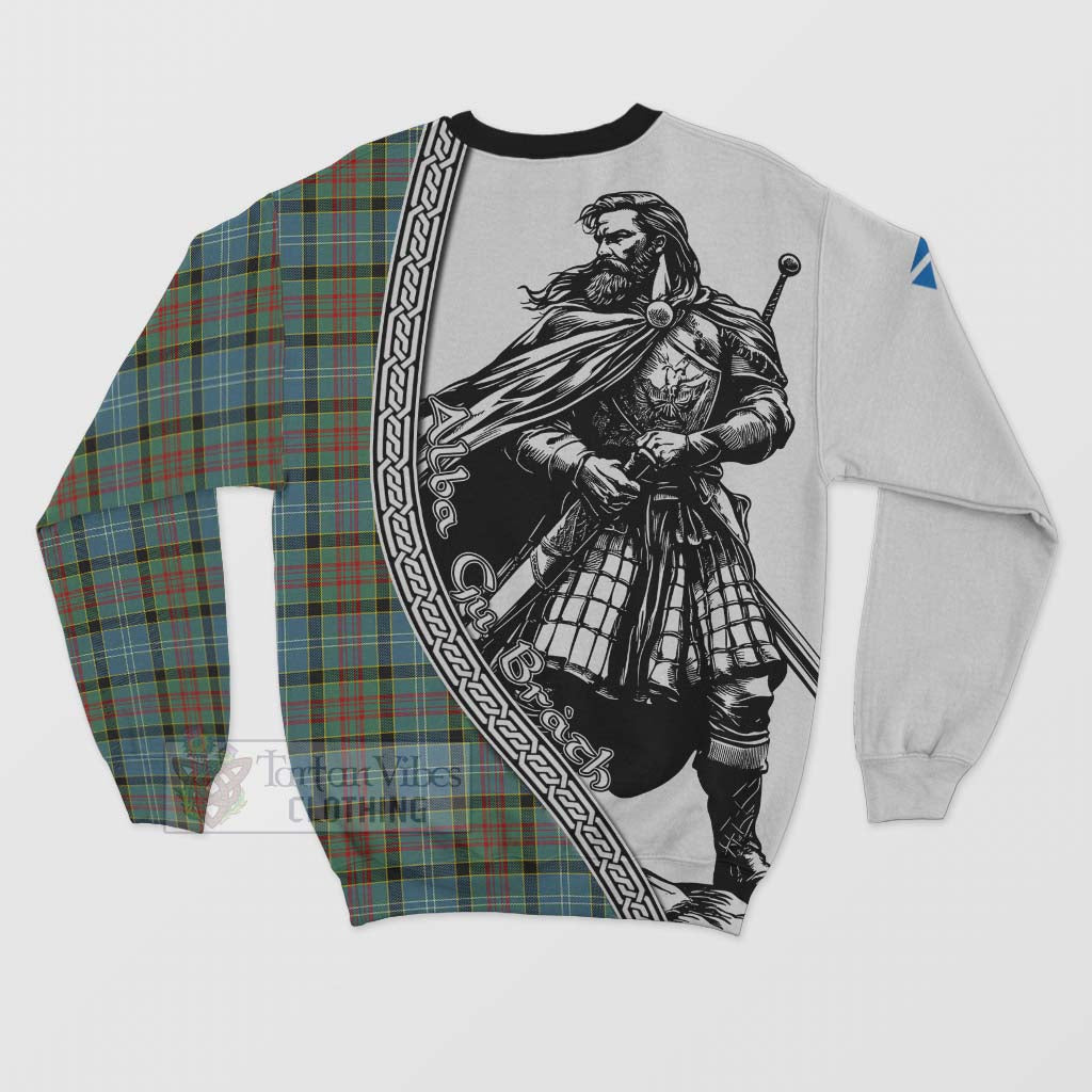 Tartan Vibes Clothing Paisley Tartan Clan Crest Sweatshirt with Highlander Warrior Celtic Style