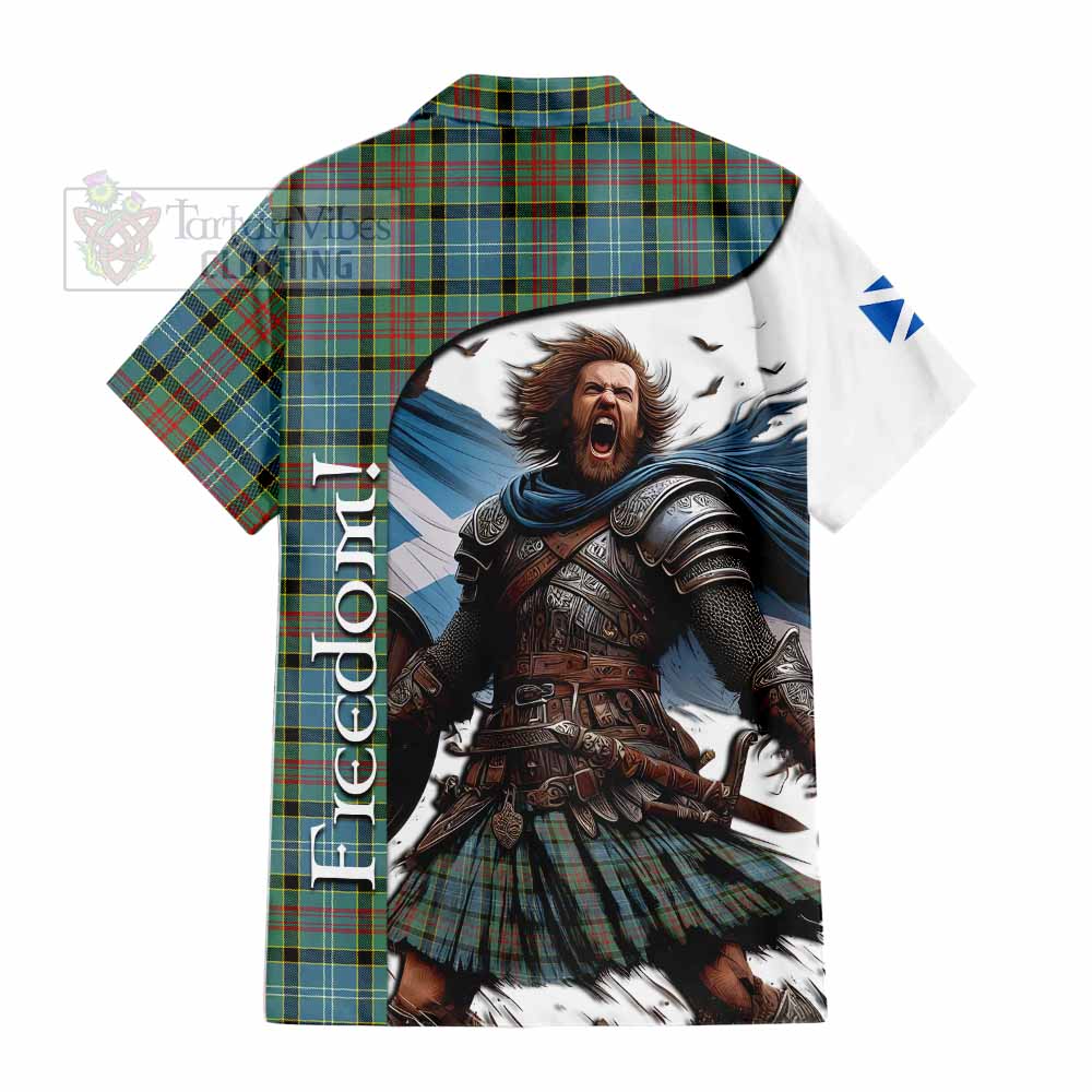 Tartan Vibes Clothing Paisley Crest Tartan Short Sleeve Button Shirt Inspired by the Freedom of Scottish Warrior