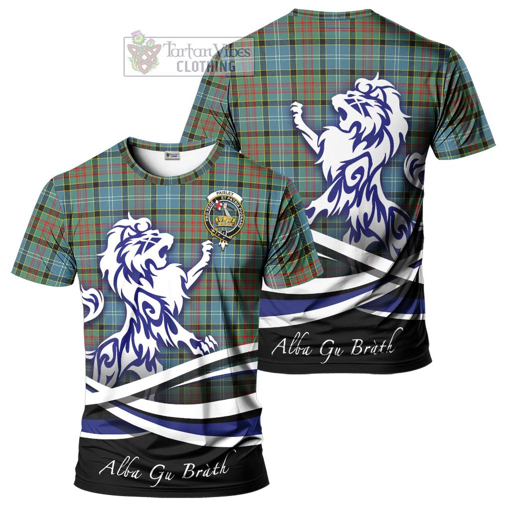 Tartan Vibes Clothing Paisley Tartan Cotton T-shirt with Alba Gu Brath Regal Lion Emblem