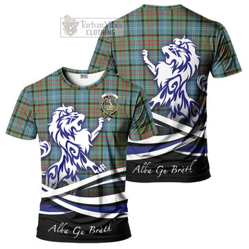 Paisley Tartan Cotton T-shirt with Alba Gu Brath Regal Lion Emblem