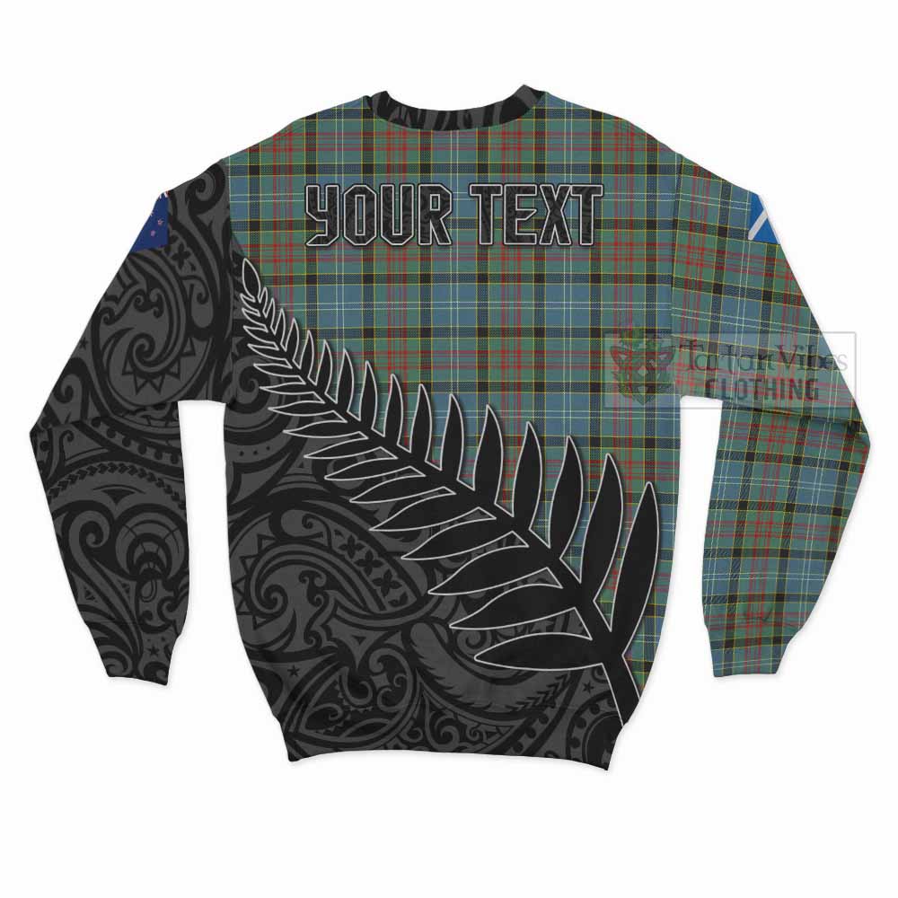 Tartan Vibes Clothing Paisley Crest Tartan Sweatshirt with New Zealand Silver Fern Half Style