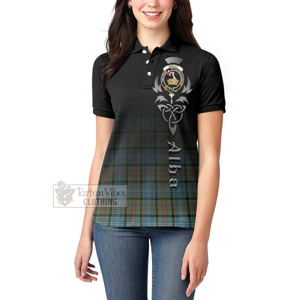 Tartan Vibes Clothing Paisley Tartan Women's Polo Shirt Featuring Alba Gu Brath Family Crest Celtic Inspired