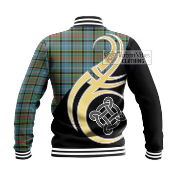 Paisley Tartan Baseball Jacket with Family Crest and Celtic Symbol Style