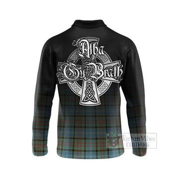 Paisley Tartan Long Sleeve Polo Shirt Featuring Alba Gu Brath Family Crest Celtic Inspired