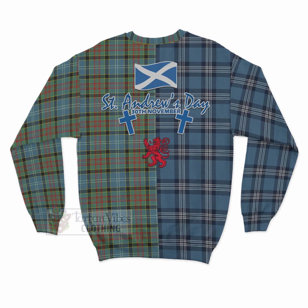 Tartan Vibes Clothing Paisley Tartan Sweatshirt Happy St. Andrew's Day Half Tartan Style