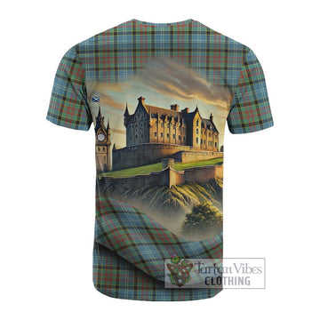 Paisley Tartan Family Crest Cotton T-shirt with Scottish Ancient Castle Style - Tartan Vibes Clothing