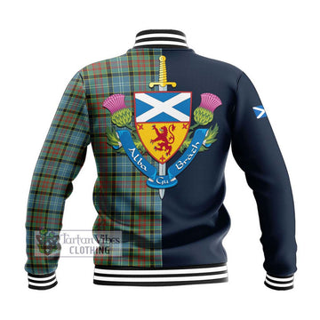 Paisley Tartan Baseball Jacket Alba with Scottish Lion Royal Arm Half Style