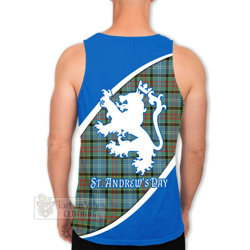 Tartan Vibes Clothing Paisley Family Crest Tartan Men's Tank Top Celebrate Saint Andrew's Day in Style