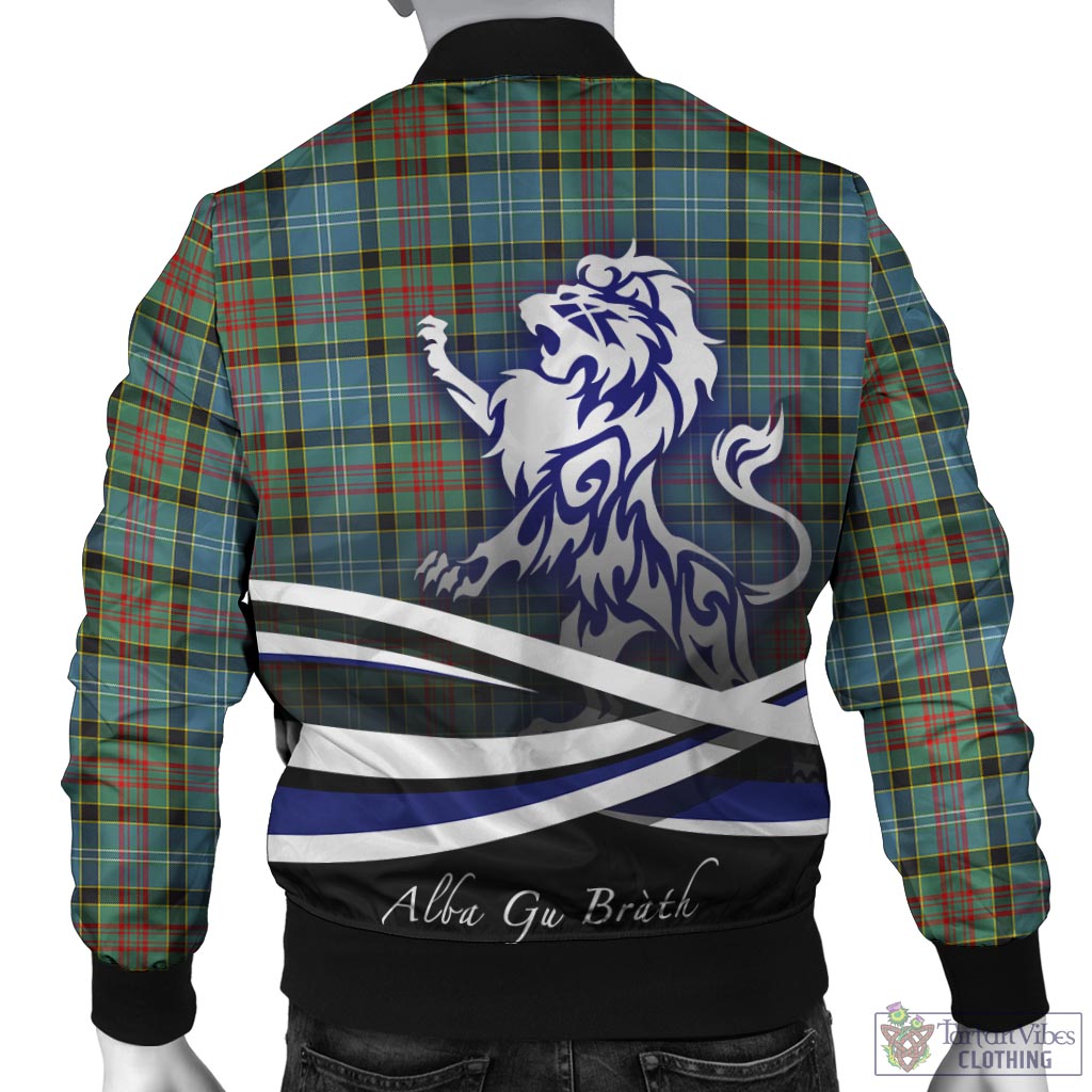 Tartan Vibes Clothing Paisley Tartan Bomber Jacket with Alba Gu Brath Regal Lion Emblem