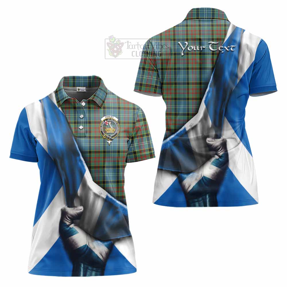 Tartan Vibes Clothing Paisley Tartan Women's Polo Shirt with Family Crest Scotland Patriotic Style