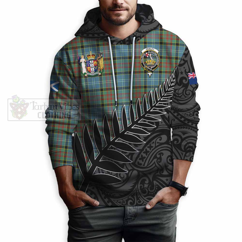 Tartan Vibes Clothing Paisley Crest Tartan Hoodie with New Zealand Silver Fern Half Style