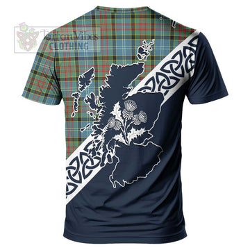 Paisley Tartan T-Shirt Featuring Thistle and Scotland Map