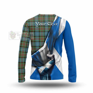 Paisley Tartan Long Sleeve T-Shirt with Family Crest Scotland Patriotic Style