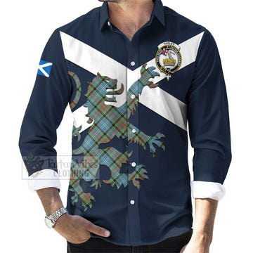 Paisley Tartan Lion Rampant Long Sleeve Button Shirt Proudly Display Your Heritage with Alba Gu Brath and Clan Name