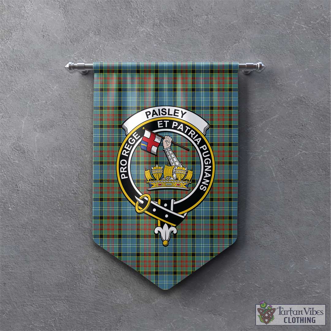 Tartan Vibes Clothing Paisley Tartan Gonfalon, Tartan Banner with Family Crest