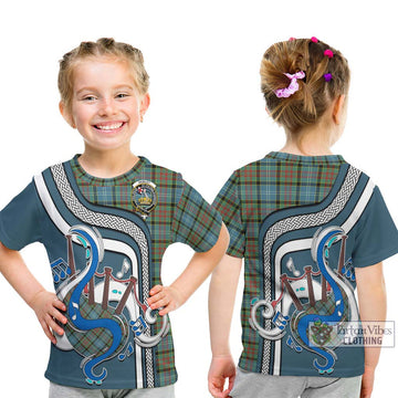 Paisley Tartan Kid T-Shirt with Epic Bagpipe Style