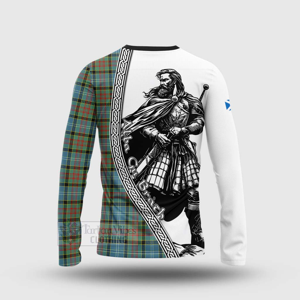 Tartan Vibes Clothing Paisley Tartan Clan Crest Long Sleeve T-Shirt with Highlander Warrior Celtic Style