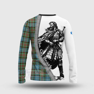 Paisley Tartan Clan Crest Long Sleeve T-Shirt with Highlander Warrior Celtic Style