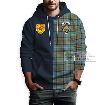 Paisley Tartan Hoodie Alba with Scottish Lion Royal Arm Half Style