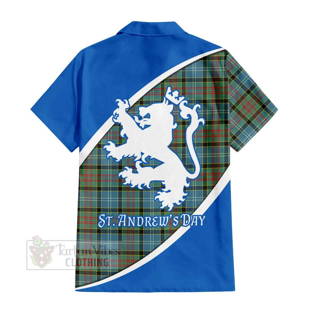 Tartan Vibes Clothing Paisley Family Crest Tartan Short Sleeve Button Shirt Celebrate Saint Andrew's Day in Style