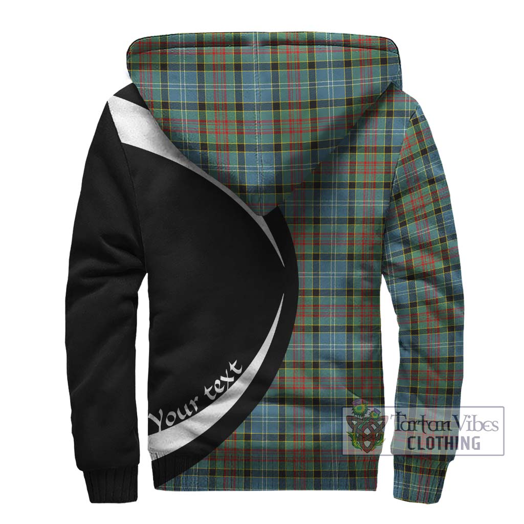 Paisley Tartan Sherpa Hoodie with Family Crest Circle Style - Tartan Vibes Clothing