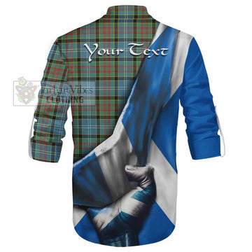 Paisley Tartan Ghillie Kilt Shirt with Family Crest Scotland Patriotic Style