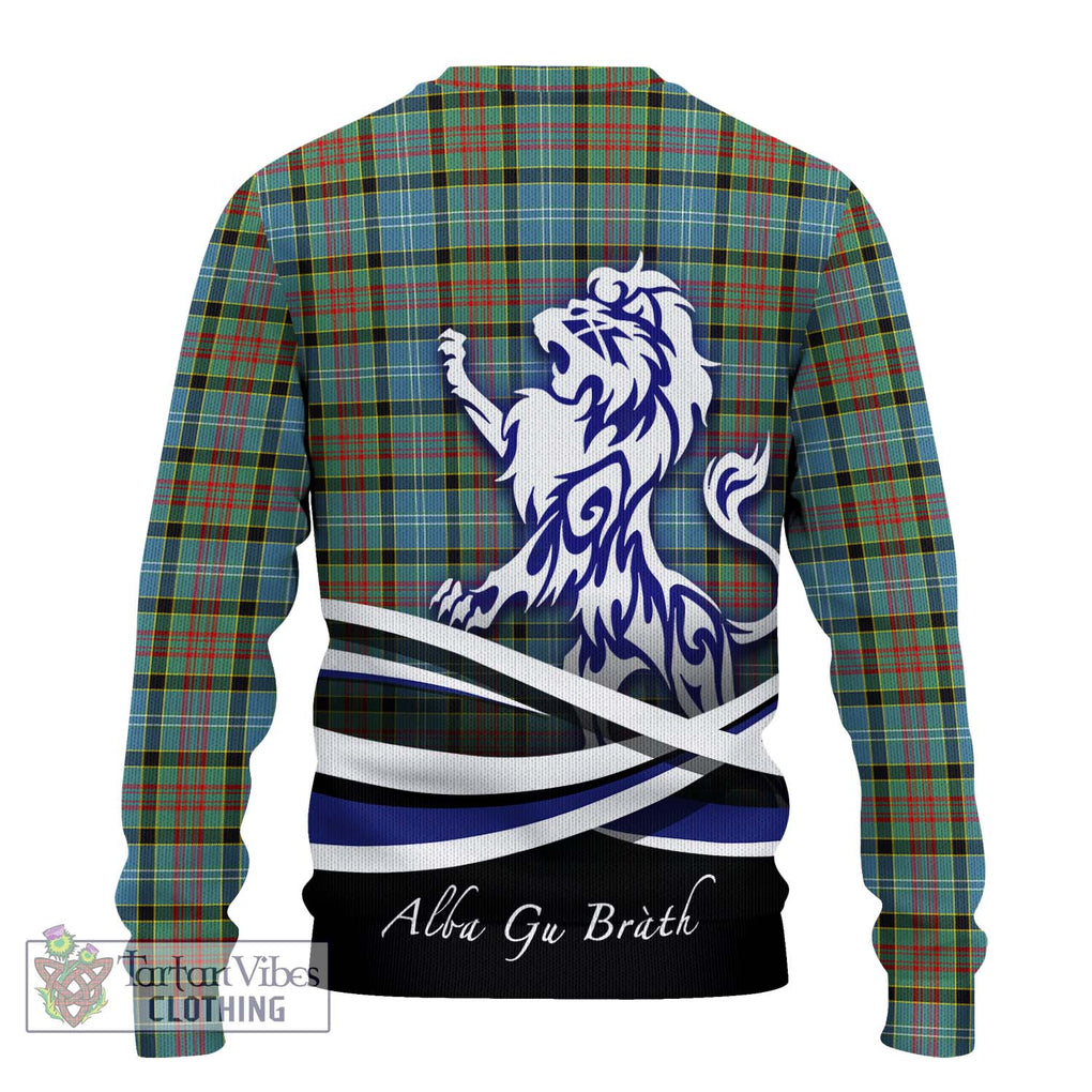 Paisley Tartan Knitted Sweater with Alba Gu Brath Regal Lion Emblem - Tartanvibesclothing Shop